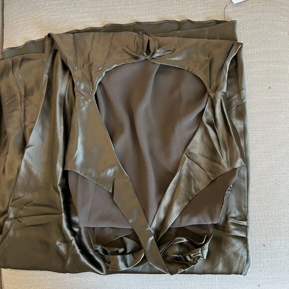 Reformation Anaiis Silk Maxi Dress Sz6 Morel Gray - Picture 6 of 9